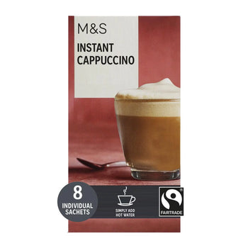 M&S Fairtrade Instant Cappuccino Sachets 8 por paquete