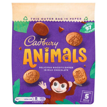 Cadbury Animals Chocolate Biscuits 5 per pack