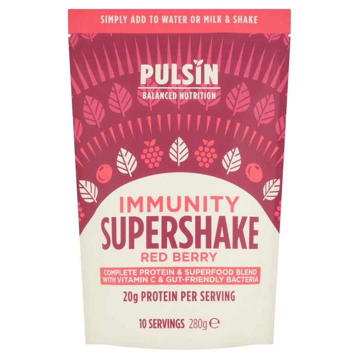 Pulsin -Immunität Red Berry Supershake Proteinpulver 280 g