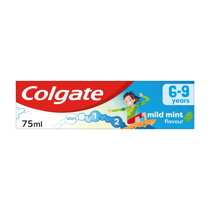 Pasta de dientes de menta suave de Colgate Kids, 6-9 años 75 ml