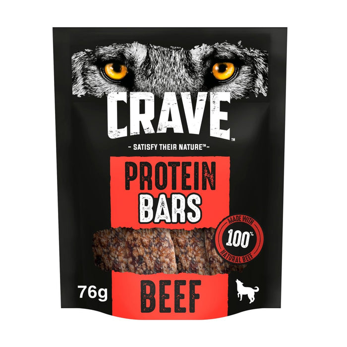 Crave Natural Grain Free Protein Riegel Getreide Erwachsener Hund behandeln Rindfleisch 76G