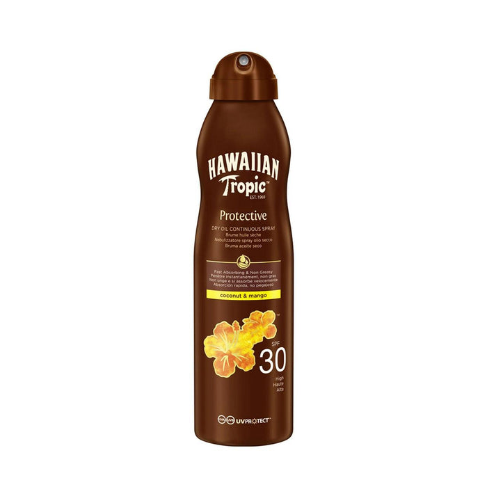 Huile de protection trop protectrice hawaïenne Spray solaire continu Spf 30 180 ml