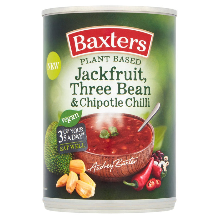 Baxters Jackfruit a base de planta tres sopa de chile de frijoles y chipotle 380g