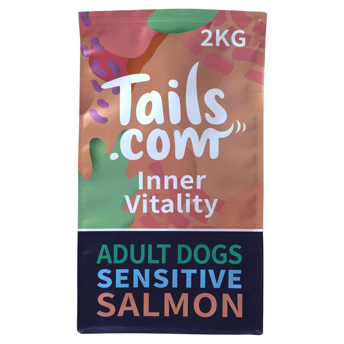 Tails.com Vitalidad interna Sensible Grano de grano para adultos Del alimento seco Salmón 2 kg