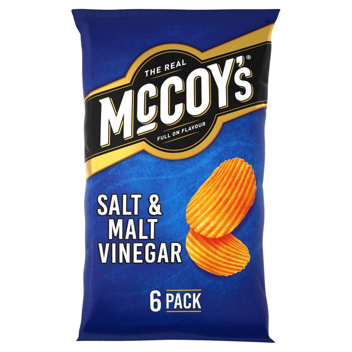 McCoy's Salt & Malt Vinegar Multipack Crisps 6 por paquete