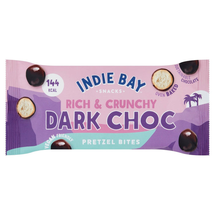 Des collations de baie indie orthographié les piqûres de bretzel chocolat noir 31g